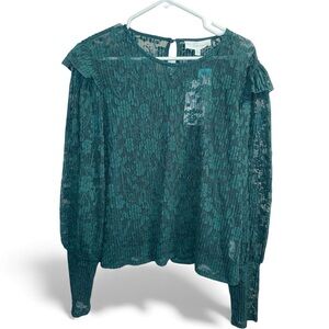 Brea Canyon Lace Top With Ruffles, Size XL, NWT